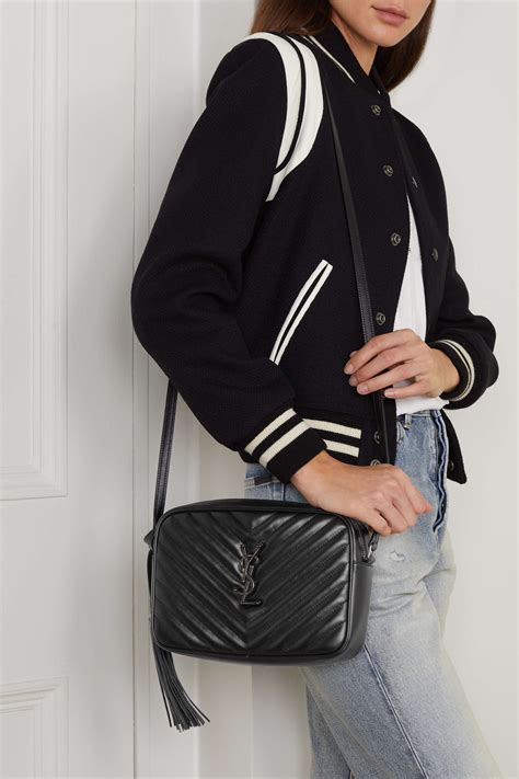 ysl lou camera bag black quilted leather with gold hardware|saint laurent lou duplicate bag.